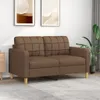 2-Sitzer-Sofa Braun 140 cm Stoff Produktbild-Vorschau 2