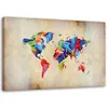 Leinwandbild weltkarte bunter wahnsinn 100x70 cm Feeby Produktbild-Vorschau 1