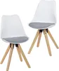 WOHNLING 2er Set Retro Esszimmerstuhl LIMA weiß/grau Produktbild-Vorschau 1
