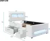 Flieks Polsterbett 90x200cm mit Led, Kinderbett Einzelbett Produktbild-Vorschau 7