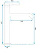 A technical drawing of a faucet with dimensions indicated. Podgląd zdjęcia produktu