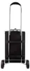 A black shopping trolley with silver metal frame and wheels, shown from the back. Anteprima dell’immagine prodotto