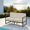 A white outdoor sofa is placed on a white patio next to a pool, with a scenic view of the ocean and hills in the background. Náhled obrázku produktu