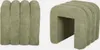 Two views of a contemporary green fabric-covered stool. Produktbild-Vorschau