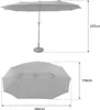 Doppelter Sonnenschirm 2x4m LINAI grau Produktbild-Vorschau 6