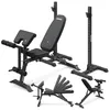 A black adjustable weight bench and squat rack are displayed against a white background. Náhľad obrázku produktu