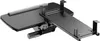 A black adjustable under-desk keyboard tray with mounting brackets. Voir les images du produit