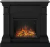 A black electric fireplace with a realistic flame effect. Produktbild-Vorschau