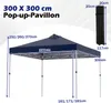 COSTWAY Gazebo 3x3 m, gazebo pieghevole pop-up resistente Anteprima dell’immagine prodotto 3