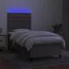 Boxspringbett mit Matratze & LED Taupe 90x200 cm Stoff Produktbild-Vorschau 4