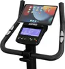 A close-up view of the console and handlebars of a stationary exercise bike. Podgląd zdjęcia produktu