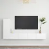 vidaXL 3-tlg. TV-Schrank-Set Weiß Holzwerkstoff Produktbild-Vorschau 2