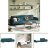 The Living Store Schlafsofa 2-Sitzer Blau Samt Produktbild-Vorschau 1