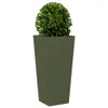 vidaXL Pflanzkübel 2 Stk. Olivgrün 35x35x75 cm Stahl Produktbild-Vorschau 4