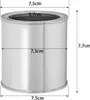 A silver metal can with measurement labels indicating its dimensions. Anteprima dell’immagine prodotto