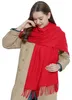 Damen Schal einfarbig weich 185 x 65 cm rot Produktbild-Vorschau 2