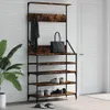 vidaXL Věšák na kabáty s botníkem kouřový dub 90x34x184 cm Náhled obrázku produktu 2