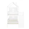 A white bunk bed with a house-like frame and a slide, shown from the front against a white background. Anteprima dell’immagine prodotto