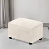 Stretch Ottomane Bezug Hocker Hussen Fußhocker Schutzbezüge Produktbild-Vorschau 2