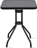 A square black table with a metal frame, shown from a front-facing angle against a white background. Produktbild-Vorschau