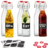 Praknu 6er Set Glasflaschen 500ml Bügelverschluss Eckig - Produktbild-Vorschau 1