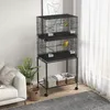 PawHut Vogelkäfig 77 x 46 x 164 cm, Metall-Vogelkäfig mit Produktbild-Vorschau 2