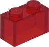Lego® 1x2 Stein 3065 - 10 Stück Transparent Rot Produktbild-Vorschau 1