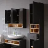 A modern bathroom vanity with a sink and cabinets. Anteprima dell’immagine prodotto