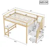 Lit mezzanine 140 x 200 cm en pin, structure en bois avec Voir les images du produit 5