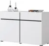 Komoda se šuplíky a dvířky GLENROSE - bílá / černá Náhled obrázku produktu 3