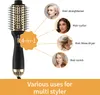 Collage showing a hair styling tool and examples of its different uses. Produktbild-Vorschau