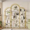 MODFU Vitrine Ouverte avec Cadre en Métal Doré et 5 Niveaux Voir les images du produit 2