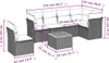 Design 7-tlg. Garten-Sofagarnitur mit Kissen Schwarz Poly Produktbild-Vorschau 3