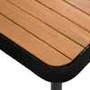 A close-up view of the corner of a wooden table with a black rope trim. Produktbild-Vorschau