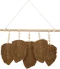 Decorazione da parete con foglie, legno e tessuto, L 58 cm  Anteprima dell’immagine prodotto 1