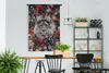MuchoWow® Wandteppich Wandbehang Löwe - Profil - Blumen Produktbild-Vorschau 2