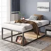 Modernes Metallbett mit Holzlattenrost – stilvolles Design mit großzügigem Stauraum unter dem Bett.
 Produktbild-Vorschau