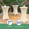 Beautissu Stretch Stolik barowy Husse, Ø80cm, kremowy, Podgląd zdjęcia produktu 3