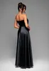Ombre Abendkleid Satin Maxi schwarz XL Produktbild-Vorschau 4