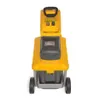 A top-down view of a yellow electric shredder on a white background. Produktbild-Vorschau