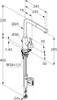 Technical drawing with dimensions of a faucet. Produktbild-Vorschau