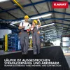 Two workers in a warehouse setting, one holding a clipboard and the other waving. Podgląd zdjęcia produktu