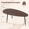 KOMFOTTEU Moderner Couchtisch Mitte Jahrhundert, ovaler Produktbild-Vorschau 6