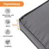 A close-up of a gray cushion with text and icons describing its features. Náhled obrázku produktu