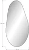 A diagram of an asymmetrical mirror with dimensions indicated. Produktbild-Vorschau