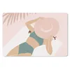 MuchoWow® Schreibtischunterlage Frau - Strandhut - Pastell Produktbild-Vorschau 1