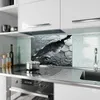 Küchenrückwand Spritzschutz Glas mit Motiv Hexagon Muster Produktbild-Vorschau 2