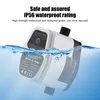 A white and black water pump is partially submerged in blue water, with text overlays describing its features. Náhled obrázku produktu