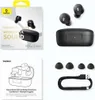A collage of product images showing Baseus Bowie E18 True Wireless Earphones, including packaging, the earphones and case, a user manual illustration, and accessories. Anteprima dell’immagine prodotto
