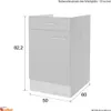 Küchenunterschrank ohne Arbeitsplatte - 50 cm breit - Buche Produktbild-Vorschau 3